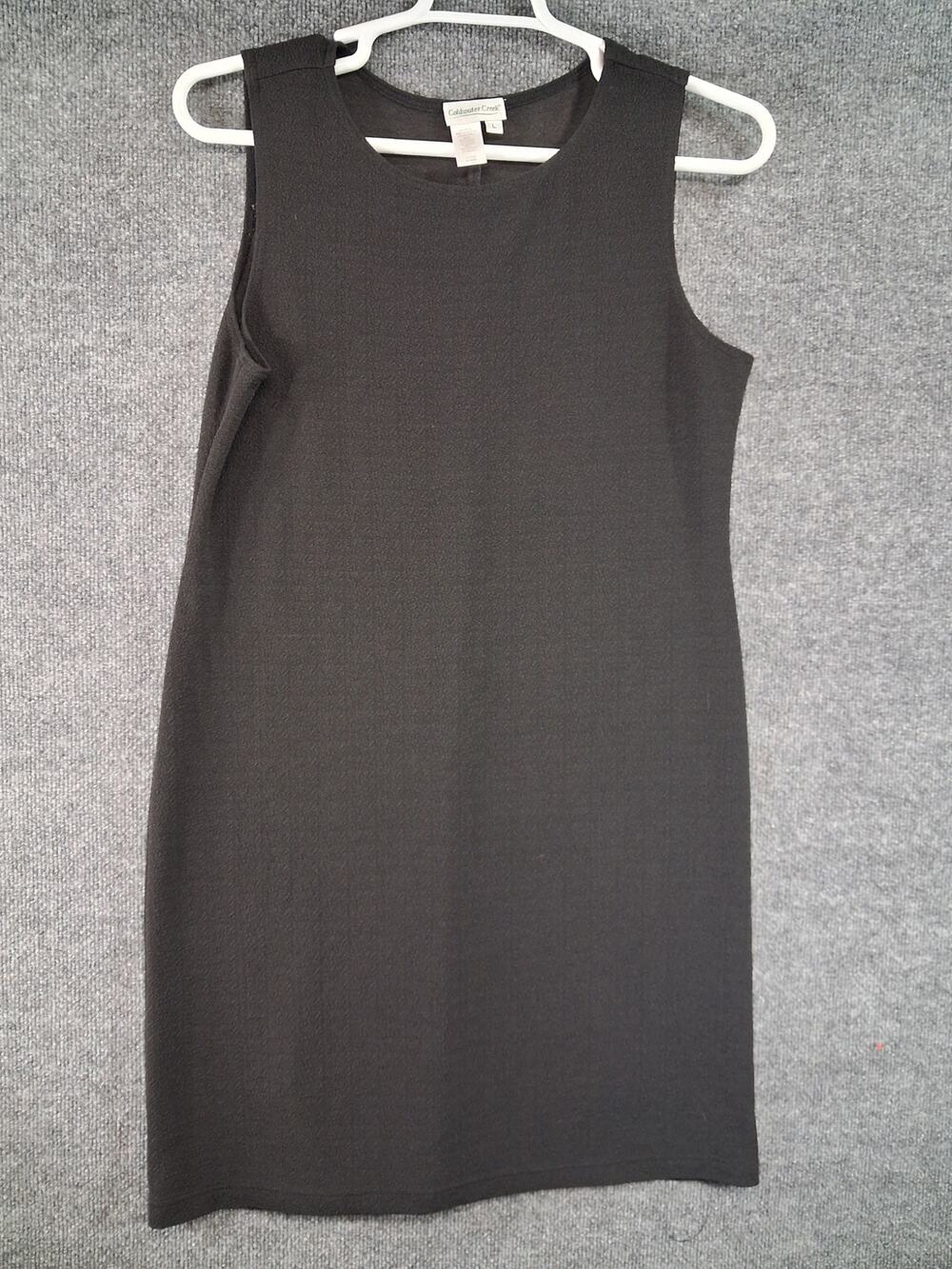 Coldwater Creek Dress Size Large Vintage Black Sleeveless Shift Midi Knee Length